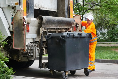 Waste segregation and recycling process at a construction site